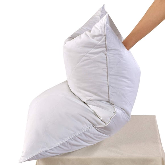 Almohada con tres gansos, plumas de ganso blanco, tamaño queen, estándar, x2