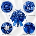 thumbnail image 3 of Creative Bridal Bouquet, Wedding Bouquet Silk Flowers Blue, Unique Foam Flower Design, Durable Reusable Wedding Decor, Perfect for Ceremony, Bridal Shower, Home Decor, Table Centerpiece, 12 Inch, 3 of 5