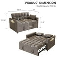 thumbnail image 2 of Lecut Pull Out Couch, Velvet Sleeper Sofa Bed with Pillow and Pocket, 3 Levels Adjustable Backrest Futon Sofa Bed, Convertible Sofa Bed for Living Room, Bedroom, Apartment, Guest Room, 2 of 6