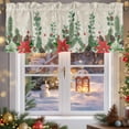 thumbnail image 5 of Christmas Valances for Windows, 54 x 18in, Poinsettia Snowflakes Linen Pine Cone Pine Needle Rod Pocket Kitchen Valance Curtain Light Filtering Window Treatments for Living Room Bedroom, 1 Panel, 5 of 7