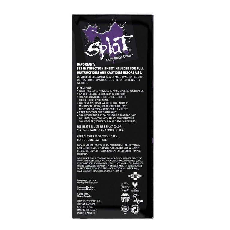 Splat Midnight Violet Dye, Semi-Permanent Purple Hair Color