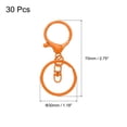 thumbnail image 2 of Uxcell Lobster Claw Clasp Hook Keychain with Swivel Trigger Clip Flat Split Keychain Ring, Orange, 30 Pcs, 2 of 6