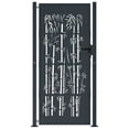 thumbnail image 3 of vidaXL Garden Gate Anthracite 41.3"x70.9" Steel Bamboo Design, 3 of 3