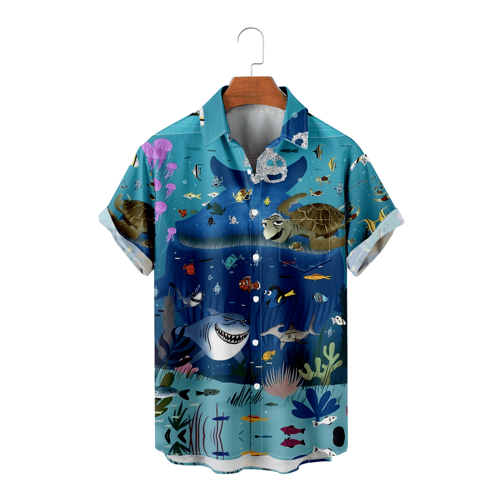 Finding Nemo Theme Shirt Fashion Front Buttons Top For Men With Chest finding-nemo-theme-shirt-fashion-front-buttons-top-for-men-with-chest