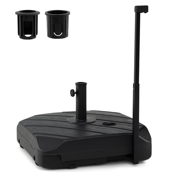 Costway Fillable Patio Umbrella Base with Wheels & Telescopic Pull Rod, Umbrella Stand