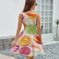 thumbnail image 6 of Rainbow Lollipop Dress Summer Street Style Dresses Female Sleeveless Printed Sundress, 6 of 7