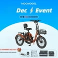 thumbnail image 6 of MOONCOOL TK Pro Foldable Electric Tricycle W/ Front & Rear Storage Bag Kit, 1500W Motor 48V 20Ah Battery, 20" Fat Tire Three Wheel 6-Speed Electric Mountain Bicycle for Adults, 6 of 16