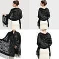 thumbnail image 2 of WE-POLUJ Velvet Shawl Scarf for Women Evening Dress Cover Up Shoulder Wrap Fringed Scarf, 2 of 12