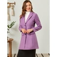 thumbnail image 2 of INSPIRE CHIC Manteau d'Hiver pour Femme à Revers Cranté, Simple Boutonnage, Manches Longues, Violet Pâle, m, 2 of 6