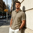 thumbnail image 5 of Hearthz Mens Polo Shirts Moisture Wicking 3 Button Collared Short Sleeve Shirts for Men Regular Fit Golf Polo Shirts for Men, 5 of 9