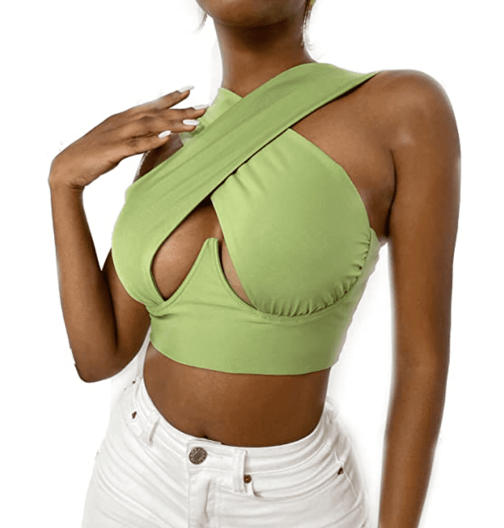 cut out front crop top