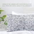thumbnail image 2 of Set of 2 Floral Pint Pillowcases - 1500 Series Hotel Quality Microfiber, Soft and Smooth Envelope Closure - King, Paisley Navy, 2 of 6