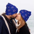 thumbnail image 5 of Picia Hockey Pattern Knitted Beanie Hat for Men and Women , Unisex Winter Warm Stretchy Knit Cap Thick Fisherman Beanies Cuffed Plain Skull Caps, 5 of 6