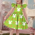 thumbnail image 5 of Mitankcoo Girls Easter Dresses Cute Print Flutter Sleeve Crew Neck A-Line Dress for Daily Fashion Wear 3-14Y, 5 of 7