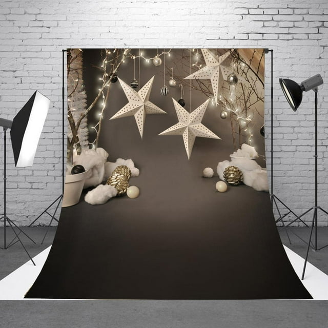 Fondo fotográfico ABPHQTO 150x220cm Navidad Estrellas de cinco puntas para niños