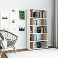 thumbnail image 2 of Ada Home Decor Sanborn Multiple Tier Open Shelf Modern Bookcase, White Oak, 2 of 4