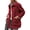 Jujube Red, variant on Women's Winter Faux Fur Coats Long Sleeve Lapel Button Down Pockets Fleece Sherpa Jacket Casual Trendy Outerwear