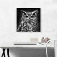 thumbnail image 3 of ARTCANVAS Owl Nocturnal Bird of Prey Barn Black White Canvas Art Print - Size: 18" x 18" (1.50" Deep), 3 of 9