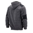 thumbnail image 4 of Men’s Two Tone Warm Soft Sherpa Lined Moto Quilted Zipper Fleece Hoodie Jacket (MSM-40-5 Heathered Black, L), 4 of 7