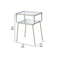 thumbnail image 5 of Glass Top End Table with Metal Frame and Open Bottom Shelf, Brass and Clear- Saltoro Sherpi, 5 of 5