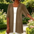 thumbnail image 2 of Aboser 3/4 Sleeve Chiffon Cardigans for Women Lightweight Loose Fit Cardigan Sheer Open Front Beach Cover Up Light See Through Dusters, 2 of 7