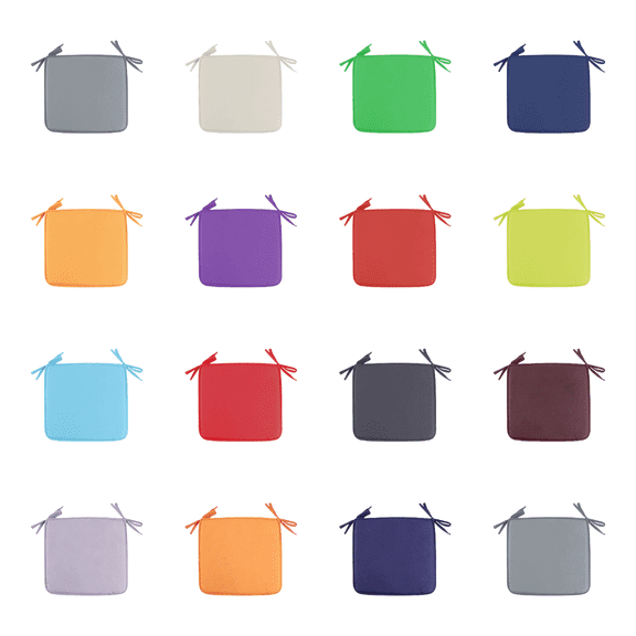 15 Color Cozival Square Dining Chair Seat Cushion with Tie Straps - Fabric material for Outdoor Stools & Patio Chairs - Solid Color with Secure Ties - Cozy & Decorative, Square Chair Pad with Straps