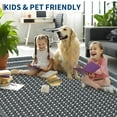 thumbnail image 6 of Garvee 5'x7' Bordered Print Area Rug Washable Rugs, Non Slip Modern Geometric Rug Stain Resistant Indoor Carpet for Living Room Bedroom Dining Room, Gray, 6 of 8