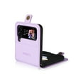 thumbnail image 3 of Compatible With Samsung Galaxy Z Flip 4 Phone Case Synthetic Leather Snapper Blocking Card Pockets Shockproof Anti-Fingerprint Lightweight Luxury Phone Cover,Purple, 3 of 7