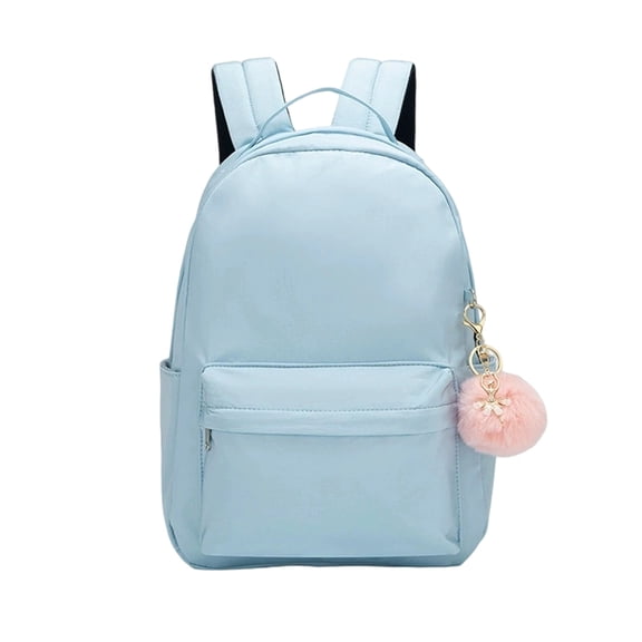 Fgnfyis School Backpacks Campus Korean Solid Color Large Capacity Lightweight Bookbag Middle High College Casual Travel Backpack for Girls Light Blue