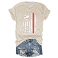 thumbnail image 1 of Hauts d'Été pour Femmes, Blouses Décontractées Élégantes 2024, T-Shirts Imprimés Baseball Col Rond Multi-Couleurs Manches Courtes Été Beige, 1 of 3