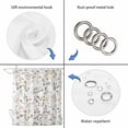 thumbnail image 5 of Grey Brown Botanical Waterproof Fabric Shower Curtain,Summer Leaf Watercolor Waterproof Fabric Shower Curtain for Bathroom Curtains Bathtubs Hotel Washable Shower Curtains with 12 Hooks Small 36x78in, 5 of 8