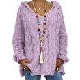 thumbnail image 1 of Suéter de otoño e invierno para mujer, sudadera con capucha de punto trenzado de color liso, Europa y Estados Unidos, 1 of 5