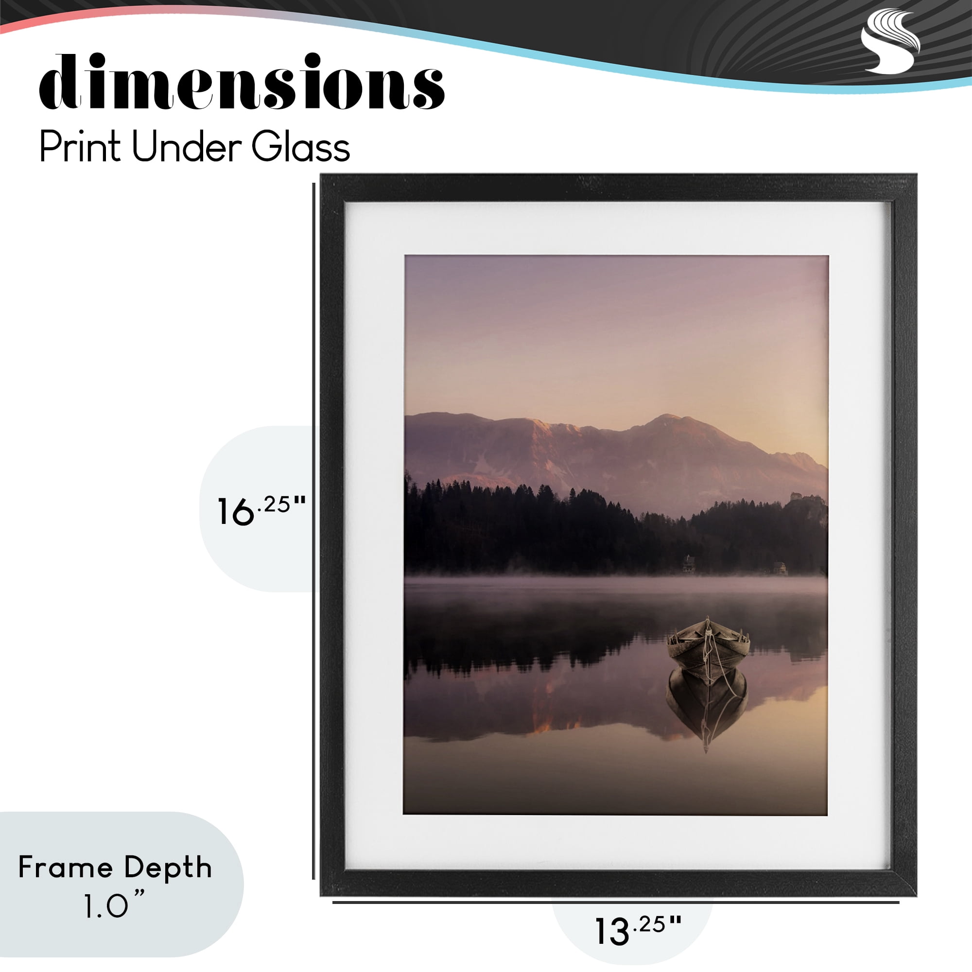Stupell Industries Tranquil Lake Sunsets Black Framed Print Under Glass, design by Marcus Prime