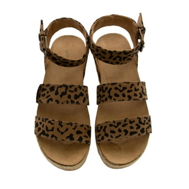 Universal Thread Agnes Suede Sandals Brown Leopard US Women's 6.5