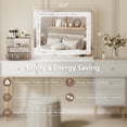 thumbnail image 2 of Fenair Vanity Mirror with Lights 22‘ * 18.5‘ Diamond Light Strip Makeup Mirror with Tempered Glass, 3 Color Modes Light up Mirror with USB Charging Port, 10X Magnification and Smart Touch, White, 2 of 7