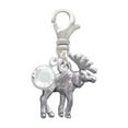 thumbnail image 2 of Delight Jewelry Silvertone Moose - Silvertone Clip on Charm with Clear Crystal Drop, 2 of 4