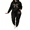 Black, variant on Women's 2 Piece Tracksuit Set Crewneck Long Sleeve Leopard Print Bow Drawstring Elastic Waist Jogger Pants Relaxed Comfortable Casual Top for Fall Winter Everyday Wear Black_#108 L