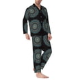 thumbnail image 2 of Lsque Mandala Pattern Long Sleeve Pajama Set for Men - Soft 2-Piece Sleepwear and Loungewear Set with Pockets, Comfy Nightwear-Medium, 2 of 7