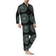 thumbnail image 2 of Balery Mandala Pijama para Hombre de Dos Piezas con Manga Larga, Conjunto de Dormir y Descanso Suave con Bolsillos-Large, 2 of 7