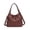 Coffee, variant on Slouchy Hobo Handbag for Women, Soft Faux Leather Shoulder Purse with Top Handles and Front Zipper Pockets, Black