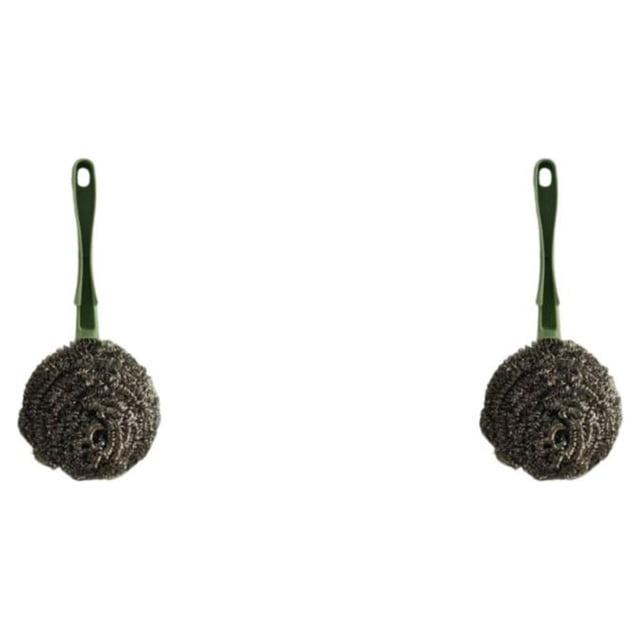 Advancent Cepillo de limpieza de alambre de acero ABS, lavable, reutilizable, banco de cocina para el hogar, bandeja, plato, sartén, cepillos, Verde 2piezas