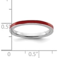 thumbnail image 4 of Solid Sterling Silver Stackable Expressions Red Enameled 2.5mm Ring - Ring Size 6.0, 4 of 7