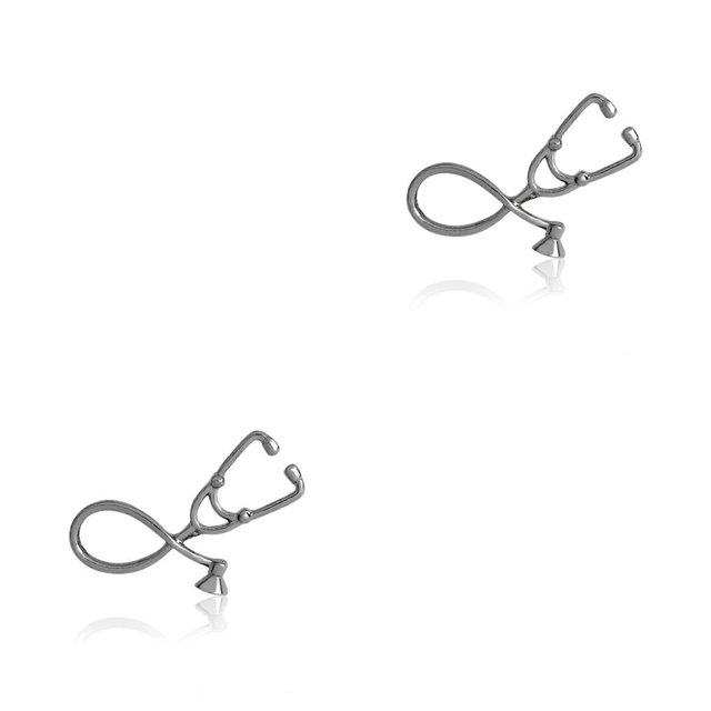 Jumpingount Broches de estetoscopio, joyería estética de dibujos animados, alfileres de solapa esmaltados, insignia elegante, accesorios para XZ538 2piezas