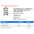 thumbnail image 2 of Rear Brake Shoe Set - Compatible with 2004 - 2006 Toyota Camry 2.4L 4-Cylinder USA Built 2005, 2 of 2