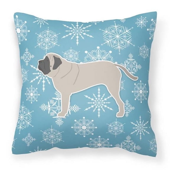 Winter Snowflake Dog Profile Art Fabric Decorative Pillow