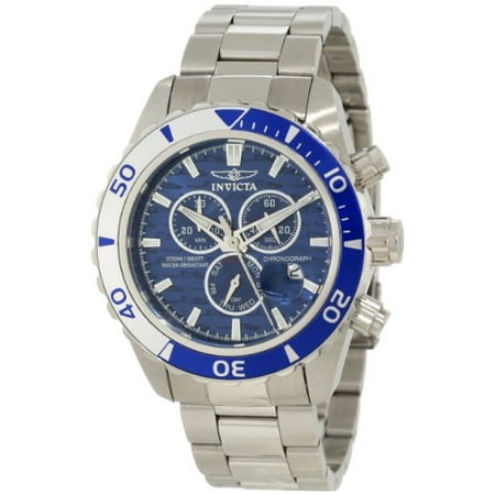 Invicta Men's Pro Diver Chronograph Blue Dial Stainless Steel Movement: Quartz