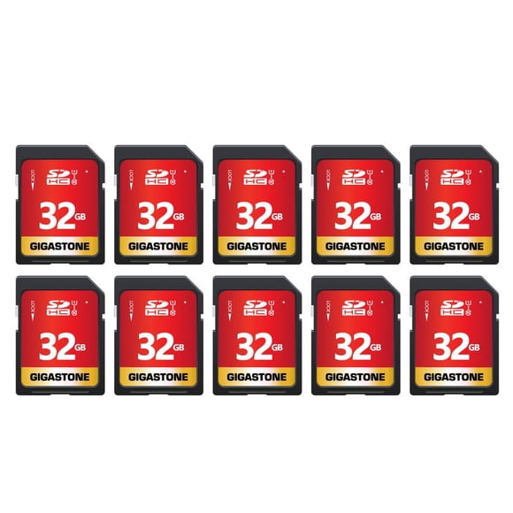 GIGASTONE 32GB SD Card 10-Pack UHS-I U1 Class 10 SDHC Memory Card High-Speed Full HD Video Compatible with Canon Digital Camera, SPYPOINT TACTACAM WO