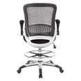 thumbnail image 3 of Mesh Back Drafting Fabric Chair with Adjustable Foot Ring and Padded Flip Arms, 3 of 4
