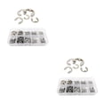 thumbnail image 1 of maskred 580pcs Professional Retaining Rings External Circlip Stainless Steel Wear-resistant Snap Ring E-type Clamp Washing Machine Sliver 2Set, 1 of 6
