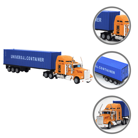 Big Truck Semi Little Blue Toy Trucks Trailers Boys Kids Plaything Mini Container Toys Toy's As Shown